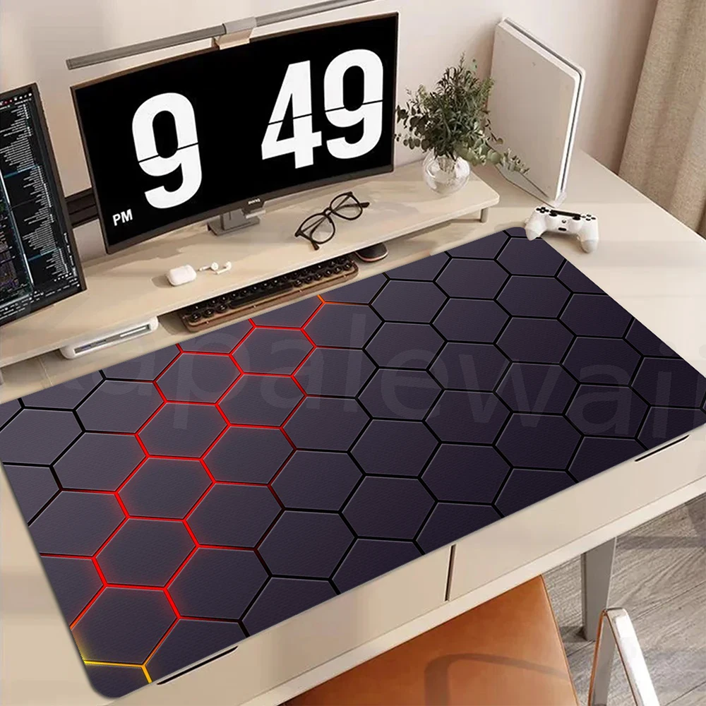 

Geometric Gaming Accessories Mousepad Computer Laptop Gamer Extended Mouse Mats Large Anime Mouse Pad Rubber Keyboards Table Mat