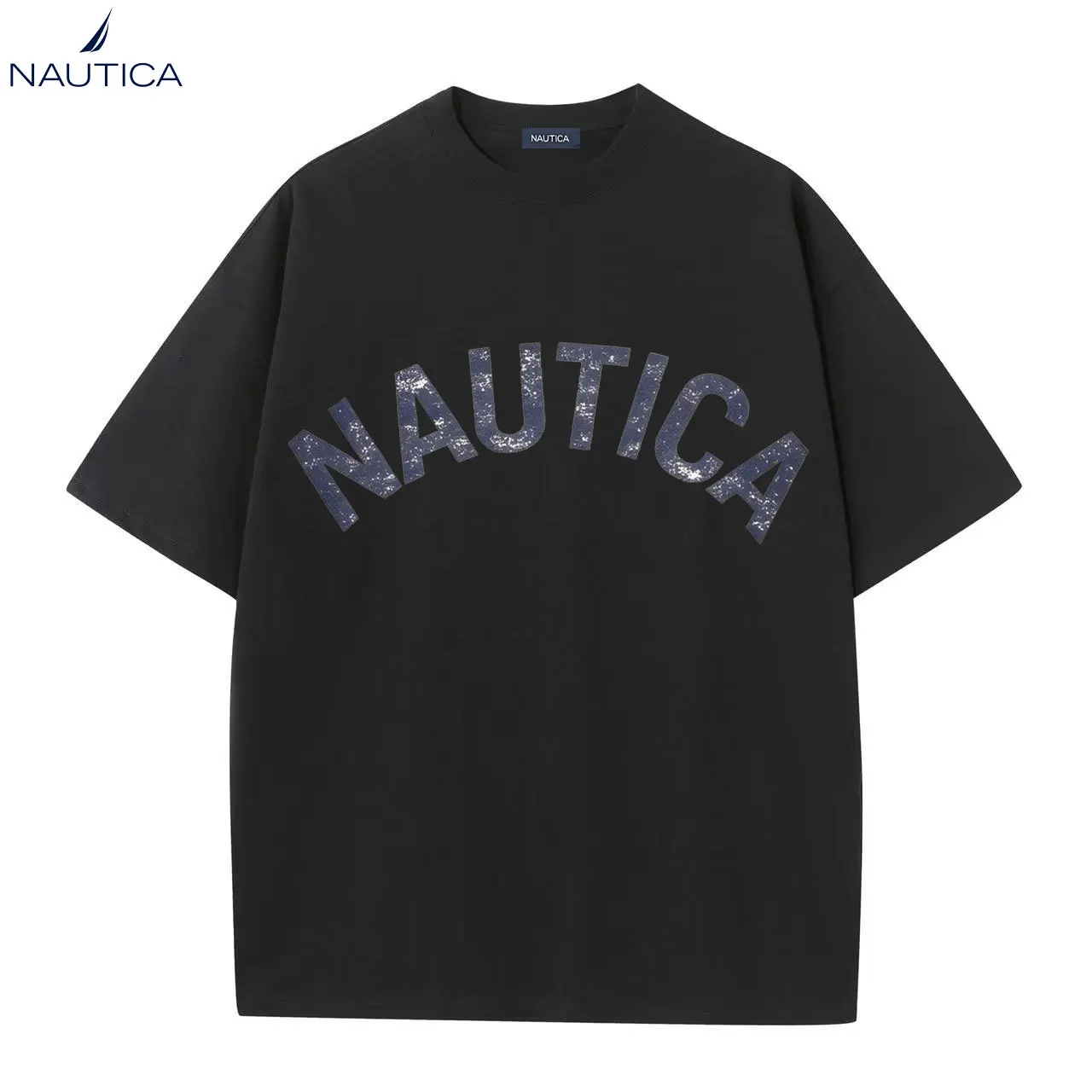 Nautica Cotton Brand T-Shirt with Print Casual High Quality Suitable for Both Men and Women Summer Top Short Sleeve Clothing
