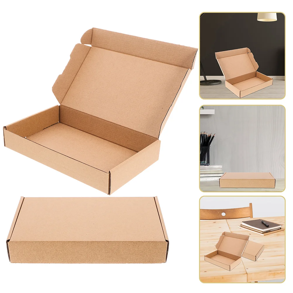 carton cardboard mailer caixas mailing embalagem aviao livro envio de papel kraft para pequenas empresas presente 10 pcs 01