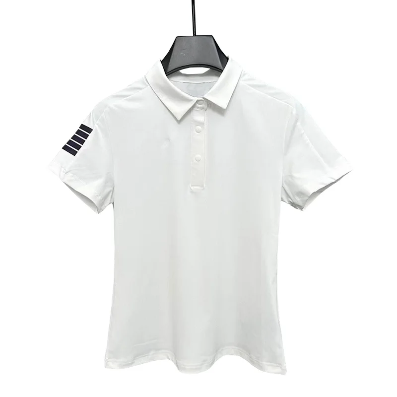 

Black/White Women's POLO Shirt Spring/Summer New Product Golf Outdoor Sports Shirt Comfortable Versatile Short Sleeve T-shirt