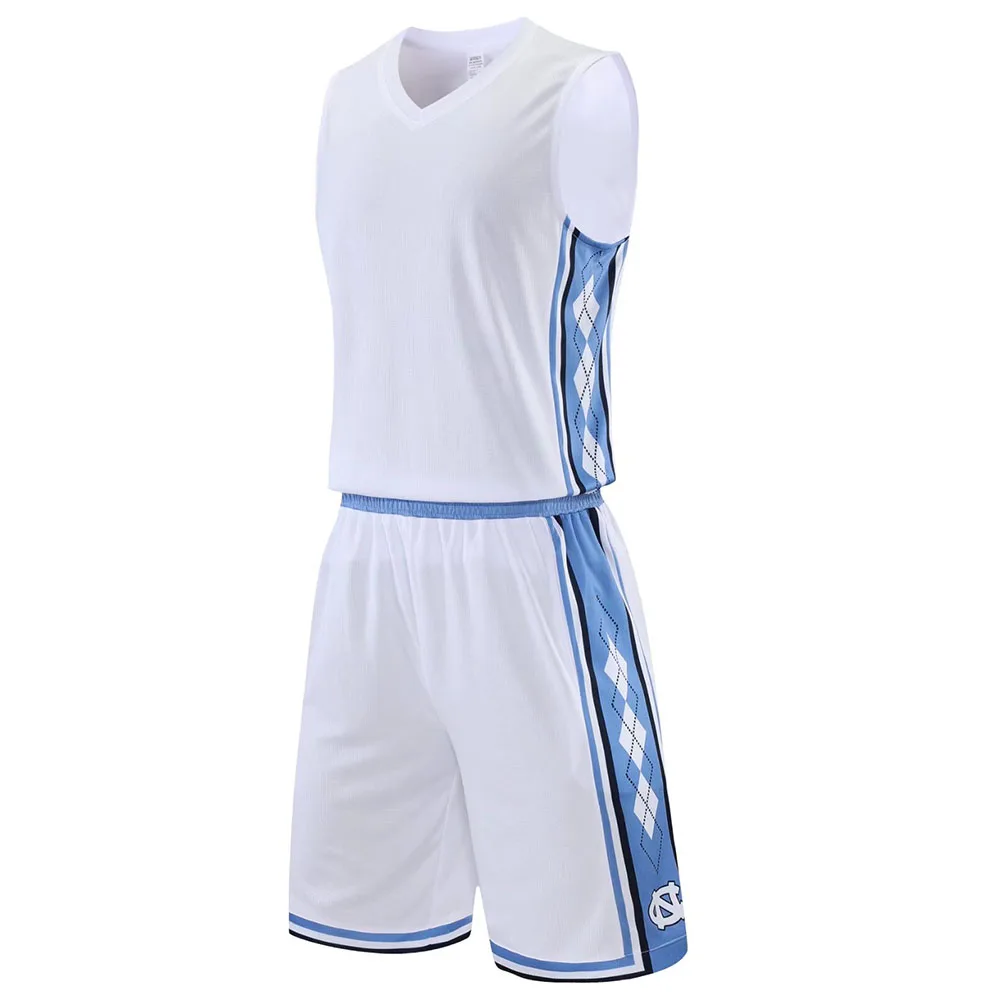 Conjunto de camiseta de baloncesto personalizada para hombre, uniforme de secado rápido, estampado lateral, talla grande, 2 piezas
