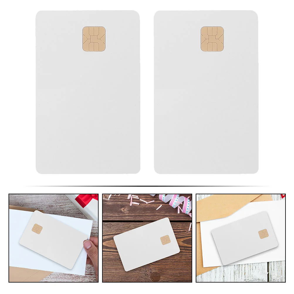 12 Pcs White Cards with Chip Attendance Ic Coin Blank Credit Tags PVC Clone Labels