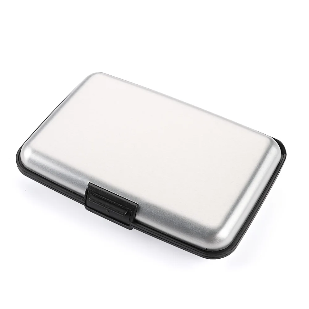 Portamonete porta carte di credito porta carte di credito con blocco RFID in metallo e alluminio da uomo e donna