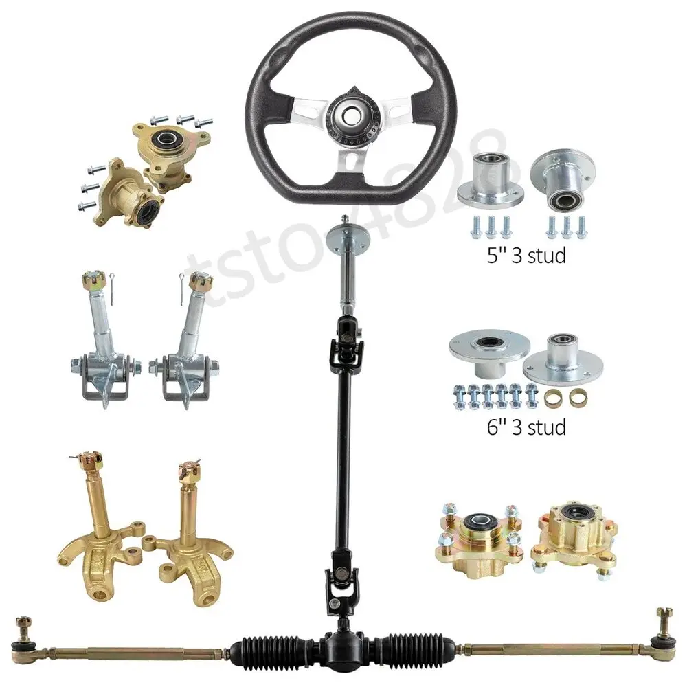 

Not a Whole Set /Steering Wheel Gear Rack Shaft Tie Rod Assembly Adjustable Shaft Hub Stub Axle for Go Kart Golf Cart ATV Buggy