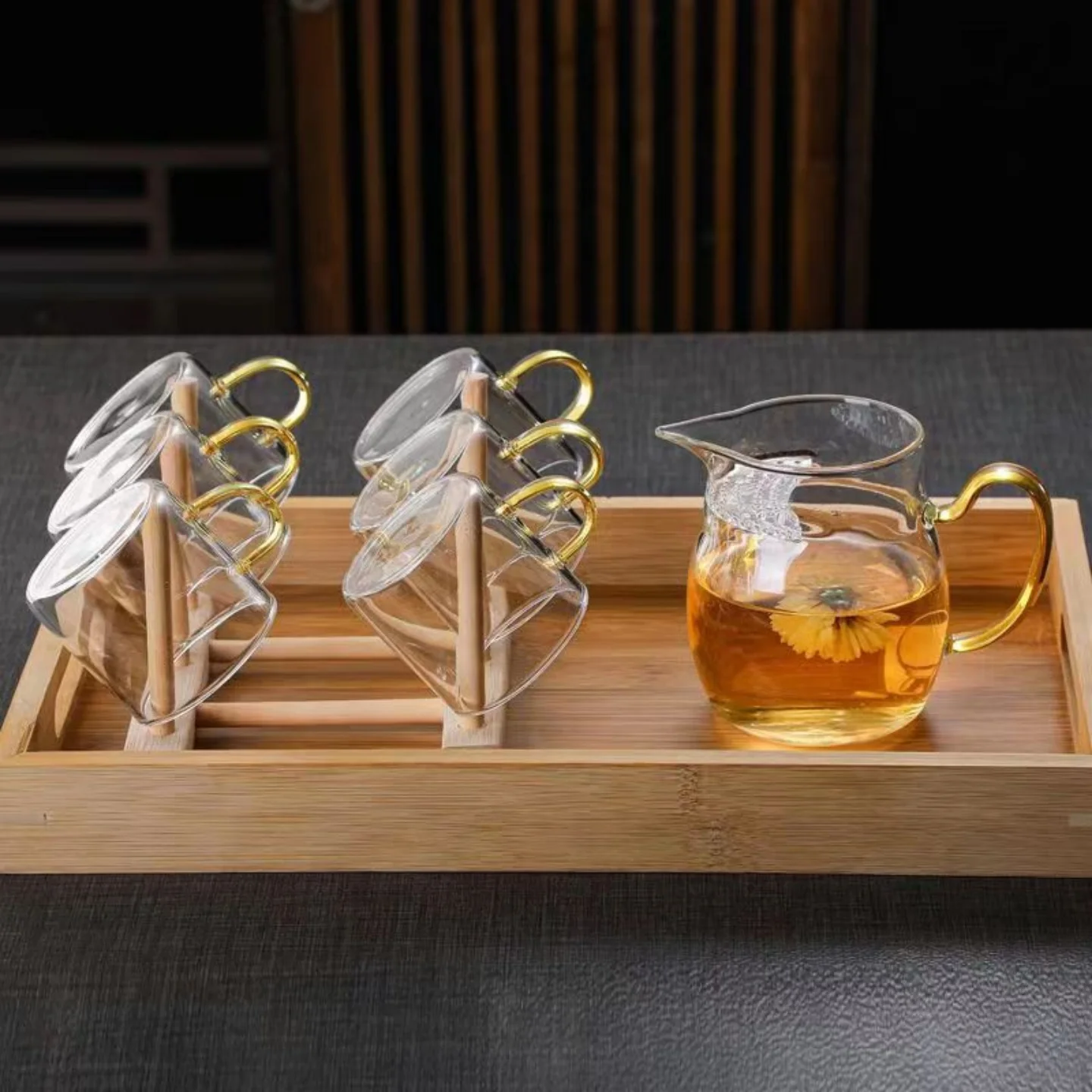 

Утолщенная термостойкая стеклянная чашка для чая с фильтром и большой емкостью, с сетчатым фильтром для заваривания чая