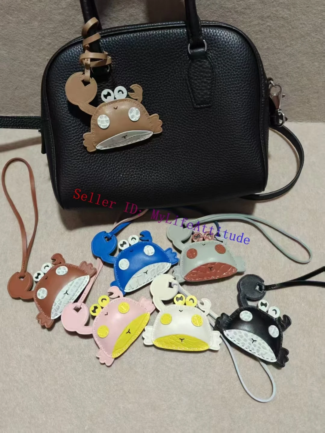 

Прекрасная кожаная сумка-краб, подвесное украшение, украшение для сумки, рюкзак, автомобильный кошелек, брелок, подарок, 7 цветов