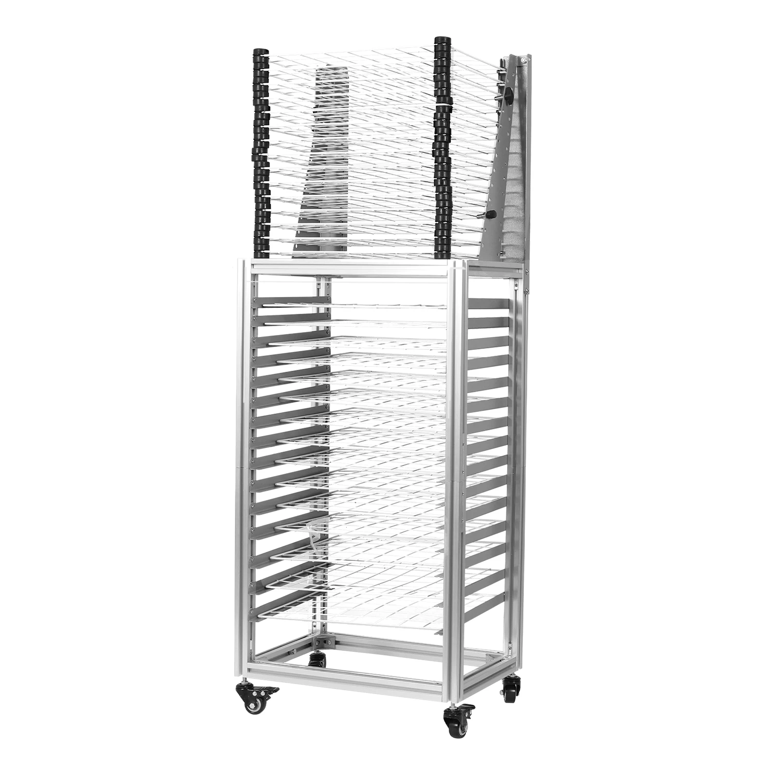 

30-Layer Mobile Easel Drying Rack Floor-Standing Paper Drying Storage Holder Large Capacity for Classroom Studio