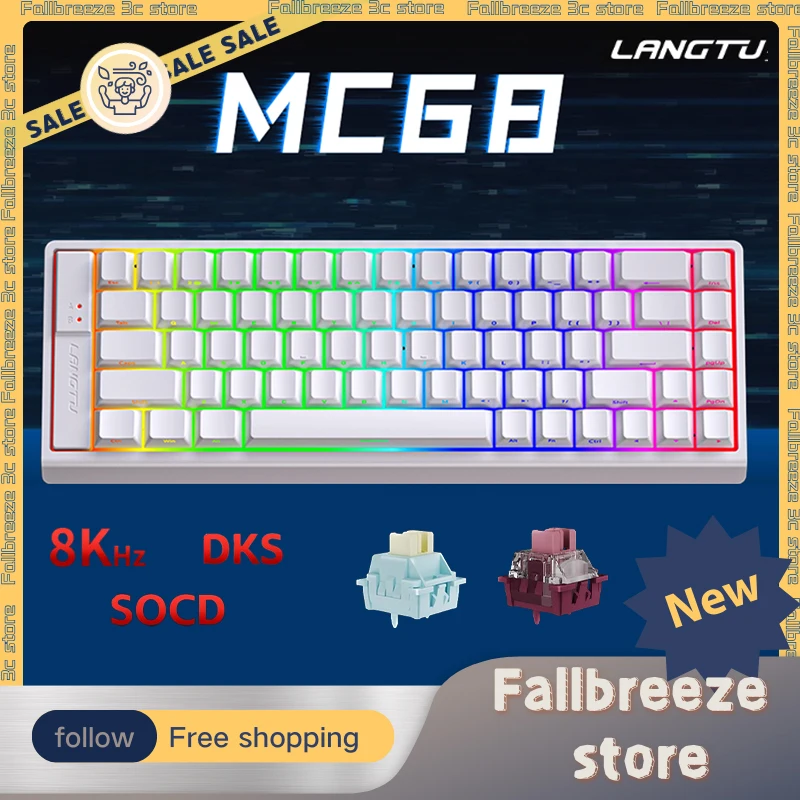 

LANGTU MC68 Magnetic Switch Keyboard Wired Mechanical Keyboard Custom 0.01mmRT 8000Hz Low Delay Gaming Keyboard PC Accessories