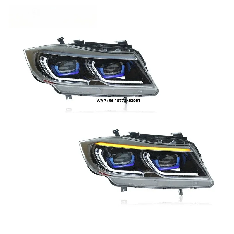 

1 Unit for 05-12 3 Series E90 Headlight Assembly Modification, New LED Lens Daytime Running Light, Flowing Steering