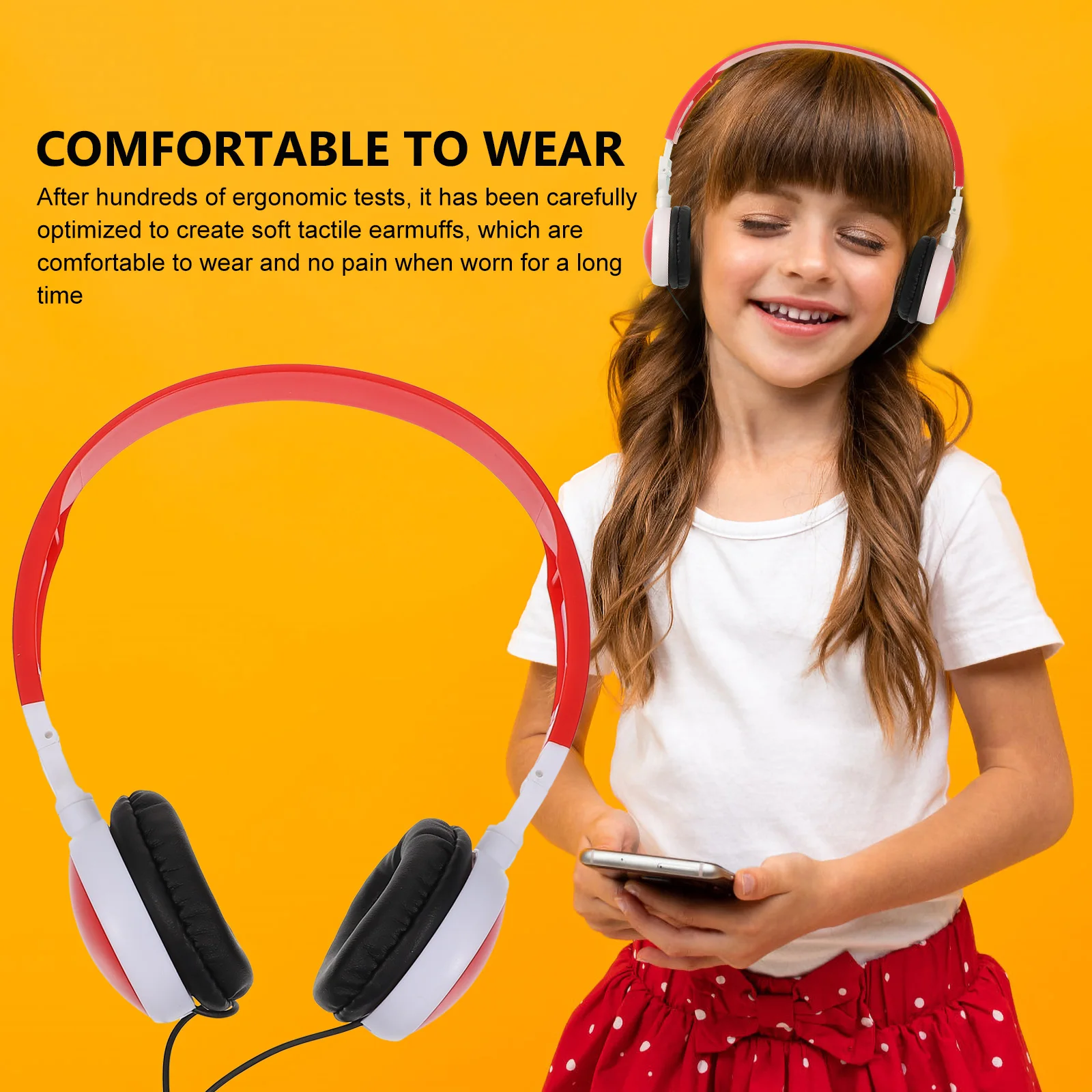

Foldable Headphones Kids Boys Girls Wired Stereo ABS Earphone Music Students Children Headset On-Ear Compatible Tablet Phone