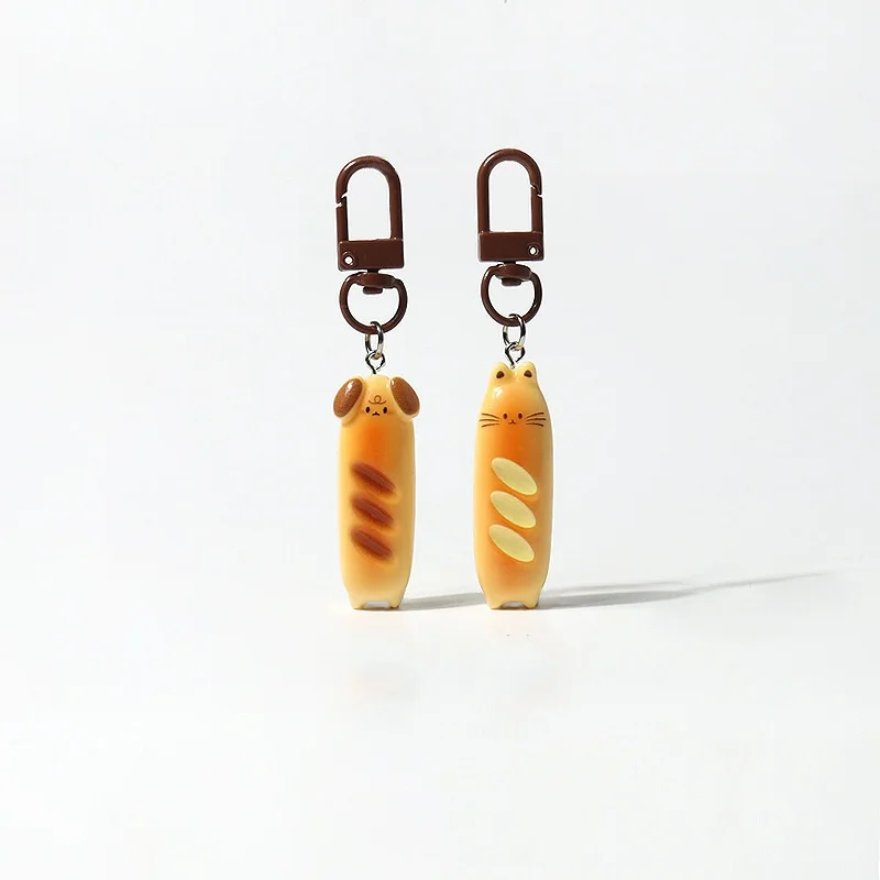 Fun French Bread Keychains for Girl Cute Simulated Animals Bag Pendant Couple Car Key Chains Gift Decoration Accessories