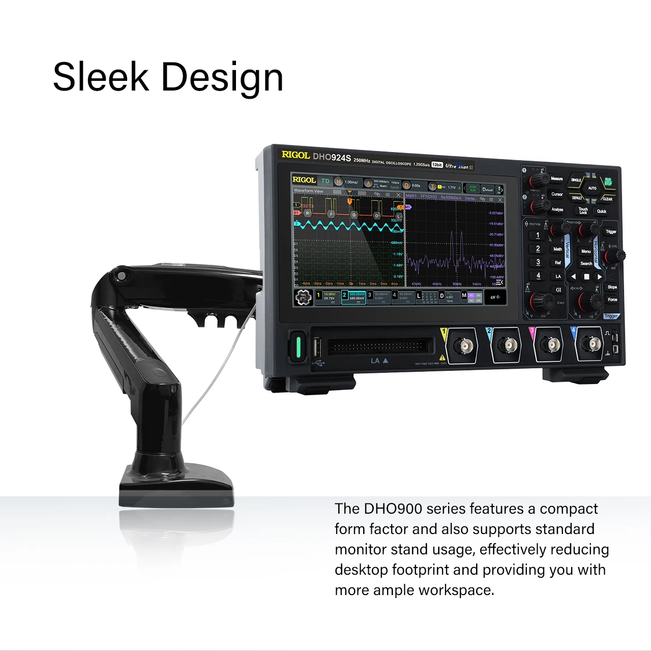 RIGOL DHO900 Series Digital Oscilloscopes Portable,125-250MHz,1.25G Sa/s, type-c Power Supply, DHO914/DHO914S/DHO924/DHO924S