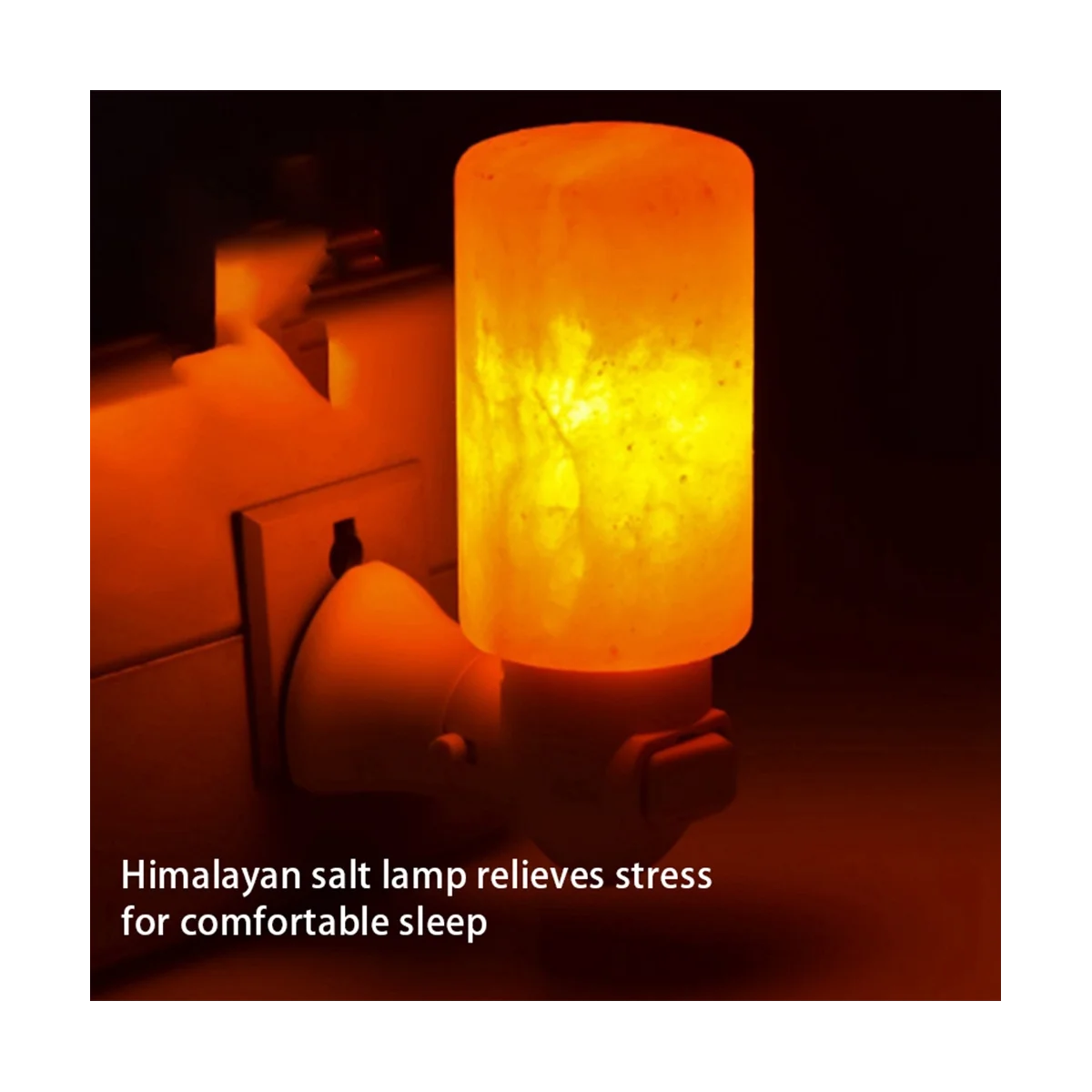 Himalayas Crystal Salt Lamp LED Warm Night Light Air Purifier Decorative Bedside Table Lamp Ornament EU Plug