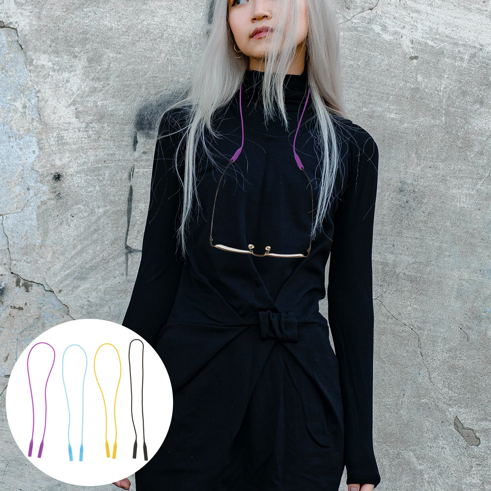 

4pcs Eyeglass Strap Holder Non-Slip Silicone For Sunglasses Reading Glasses Outdoor Sports Anti-Fall Chain Cord Eyeglass