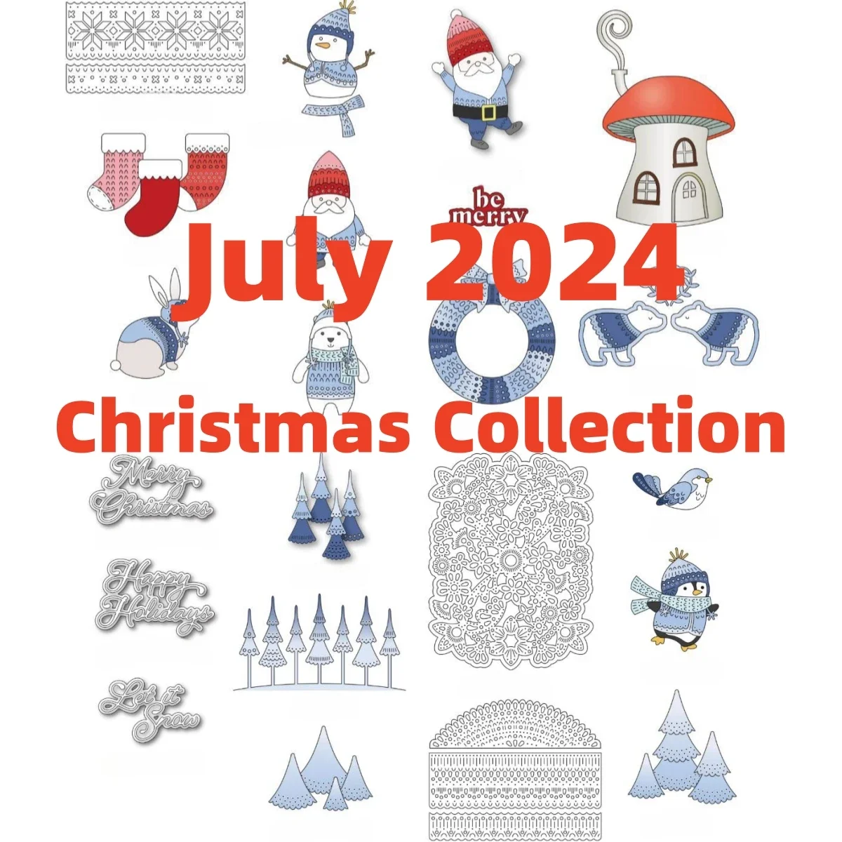 

Merry Christmas Snowman Gnome Moose Metal Cutting Dies Stencil for DIY Decorating Template Scrapbook Paper Gift Card Craft