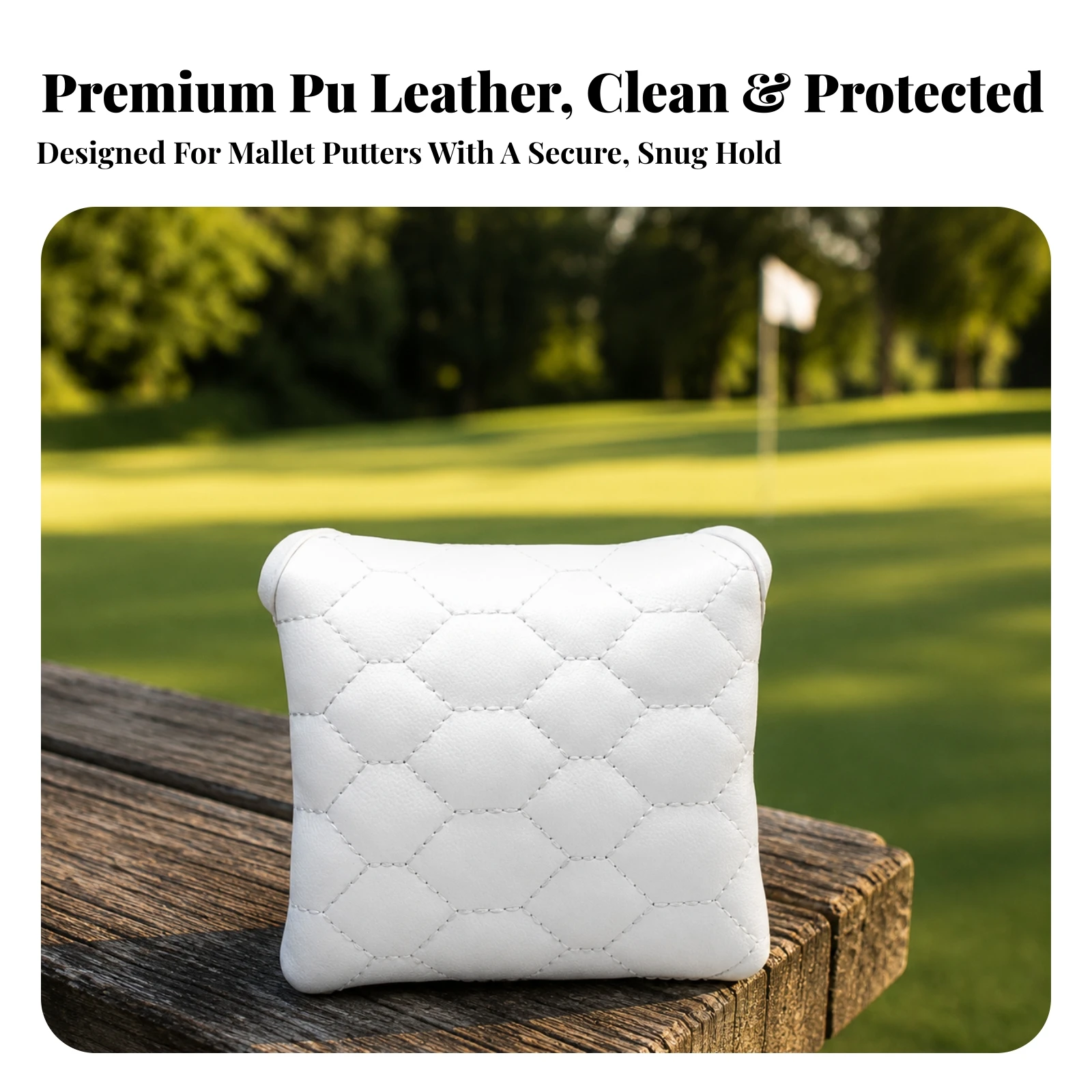 Mallet Putter Cover Long-Lasting Mallet Headcover Putter Headcover Minimalist Safeguarding Case Magnetic Closure for Golfers