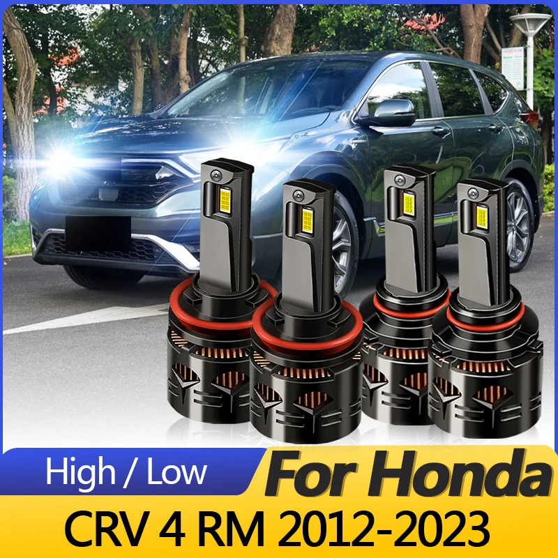 

2 шт., высококачественные белые CANbus для Honda CRV 4 RM 2012-2023, светодиодные фары дальнего света, ближнего света, лампы 30000LM Plug&Play