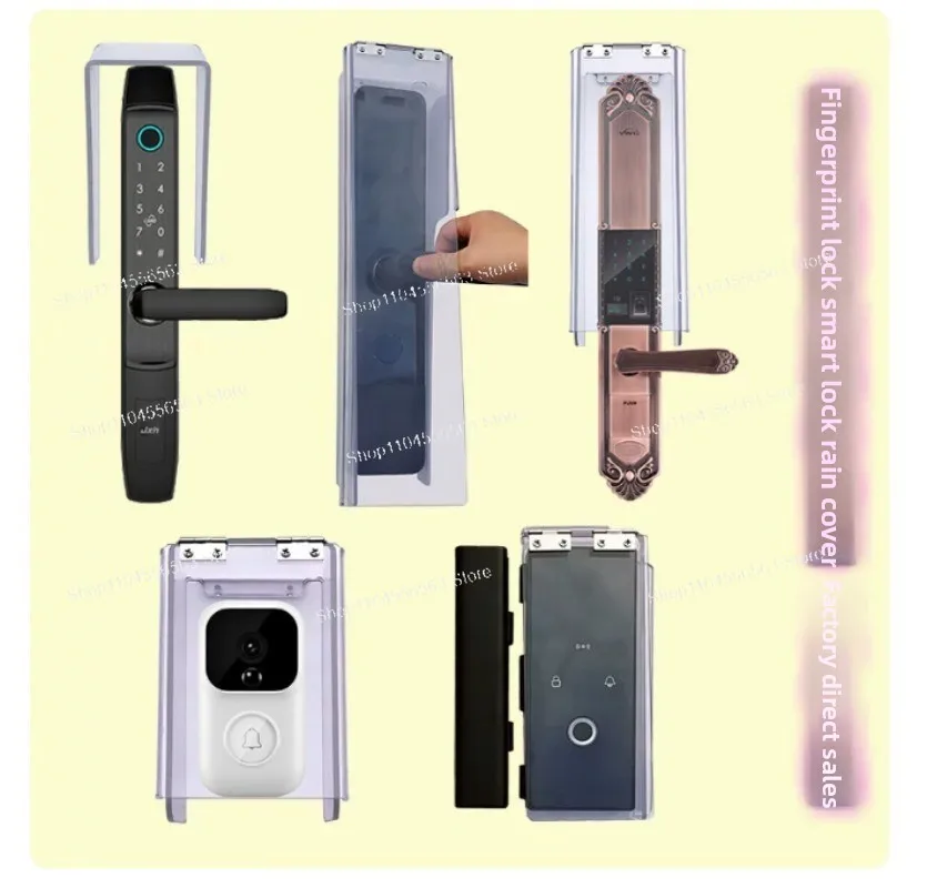 Transparent Fingerprint Lock, Waterproof Cover, Face Smart Lock, Password Lock, Rain Cover