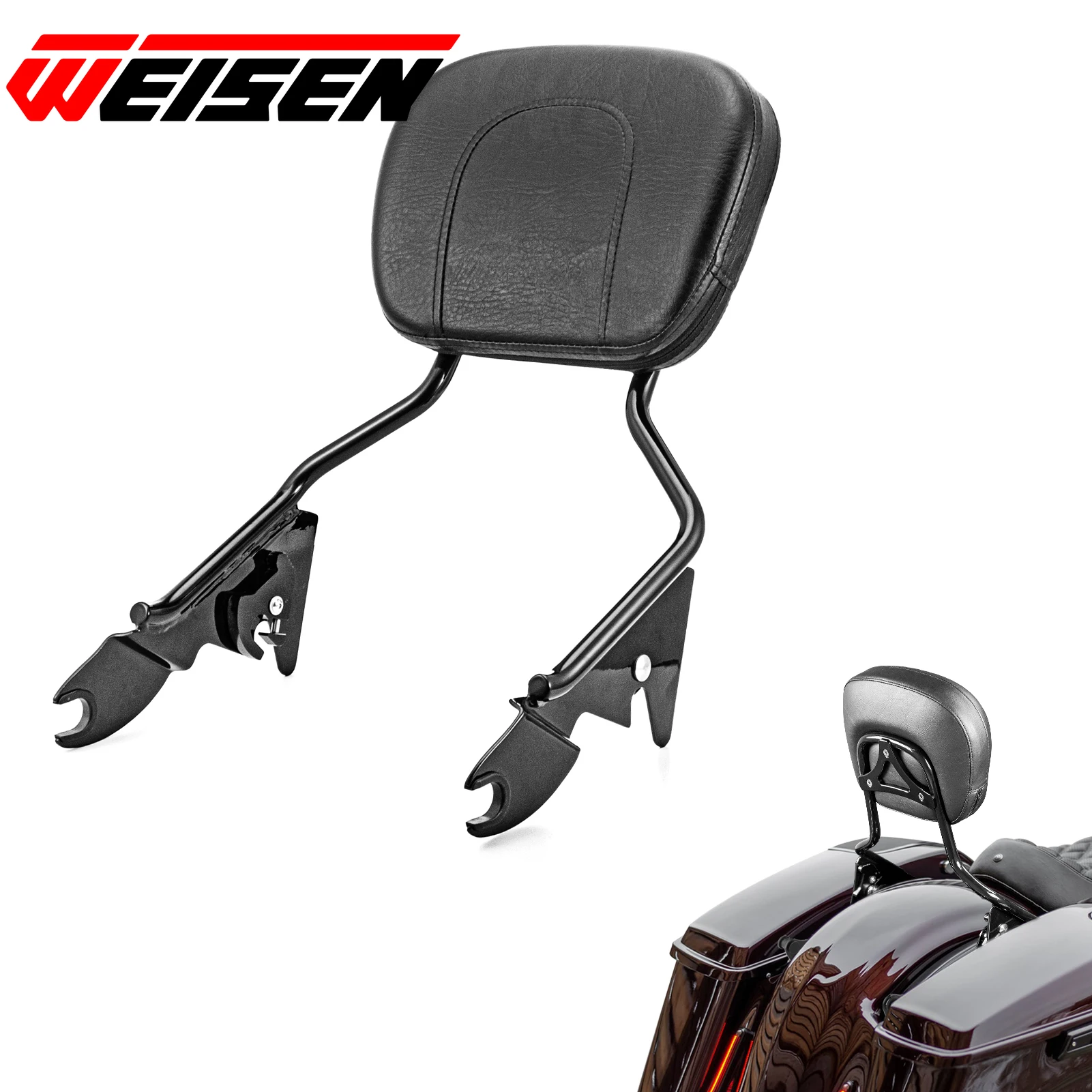 

Motorcycle 15 " Passenger Sissy Bar Backrest for 2009-2025 Harley Touring ROAD KING, ELECTRA GLIDE, STREET GLIDE, ROAD GLIDE