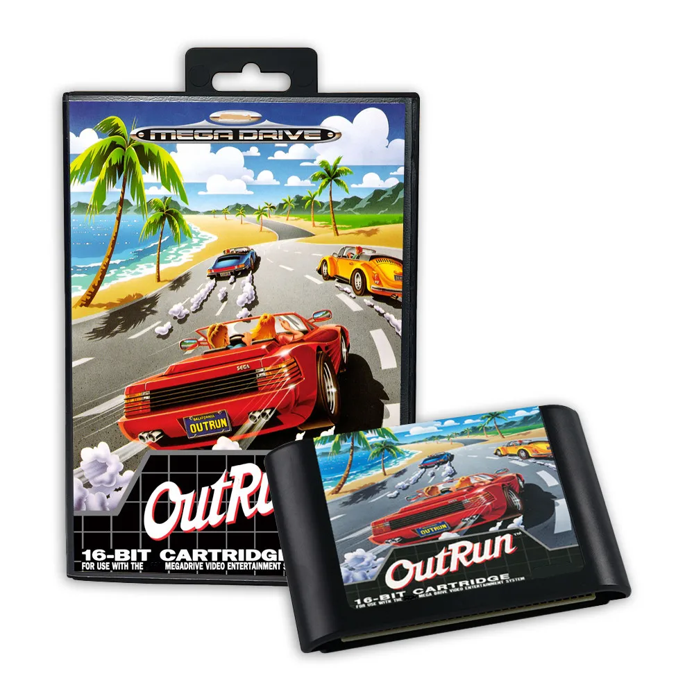 OutRun EUR Cover Game for SEGA MD Mega Drive Genesis Consoles Game Cartridge Box Manual