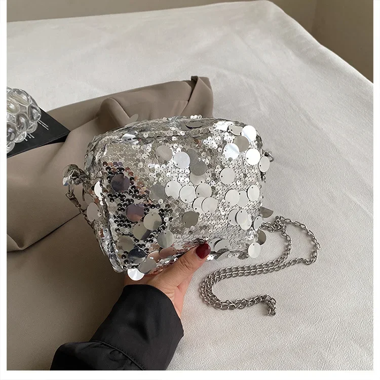 

2025 New Trend Women's Bag - Casual Simple Fashion, Personalized Sequin Chain, Shoulder/Crossbody
