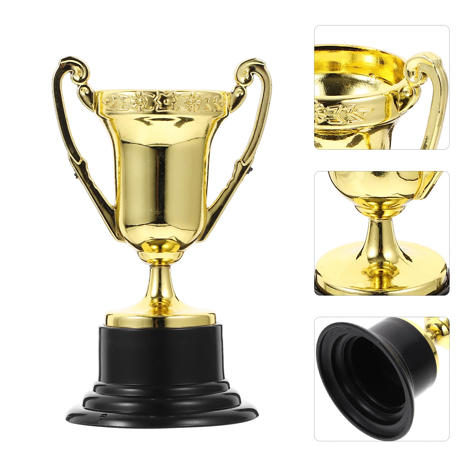 

10 Pcs Kids Reward Trophy Bulk Toys Plastic Household Base Golden Mini Trophies