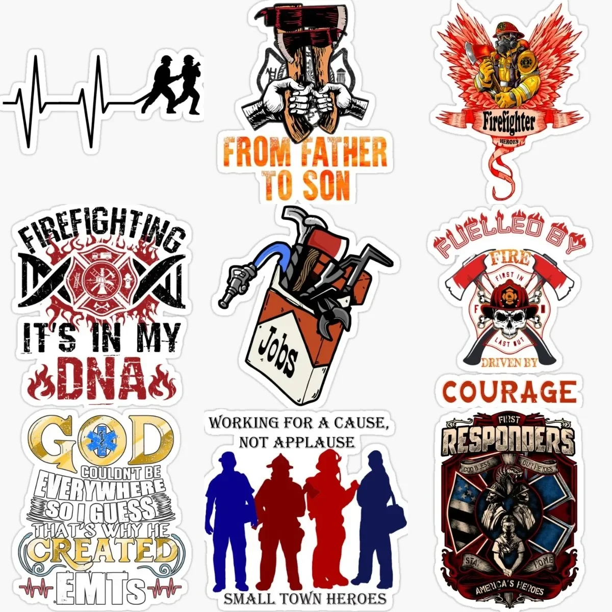 

Firefighter Fire Creative Waterproof Sticker for Decorate Motorcycle Truck Car Bicycle Helmet Wall Van Table Decal Accessories