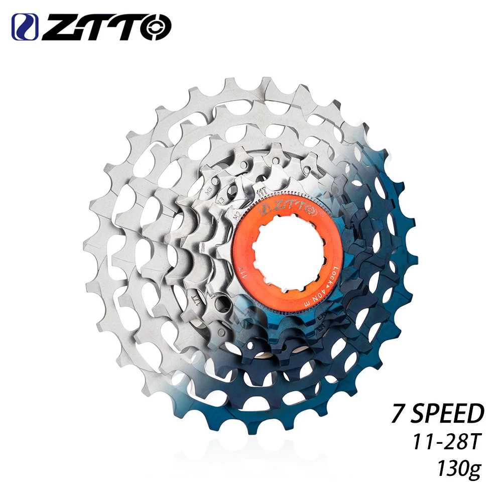 

ZTTO Folding Bike 7 Speed Cassette CNC Lightweight HG Freehub 11-28T Bicycle Sprocket 7Speed Freewheel 28T K7 7V 7s 28T CNC
