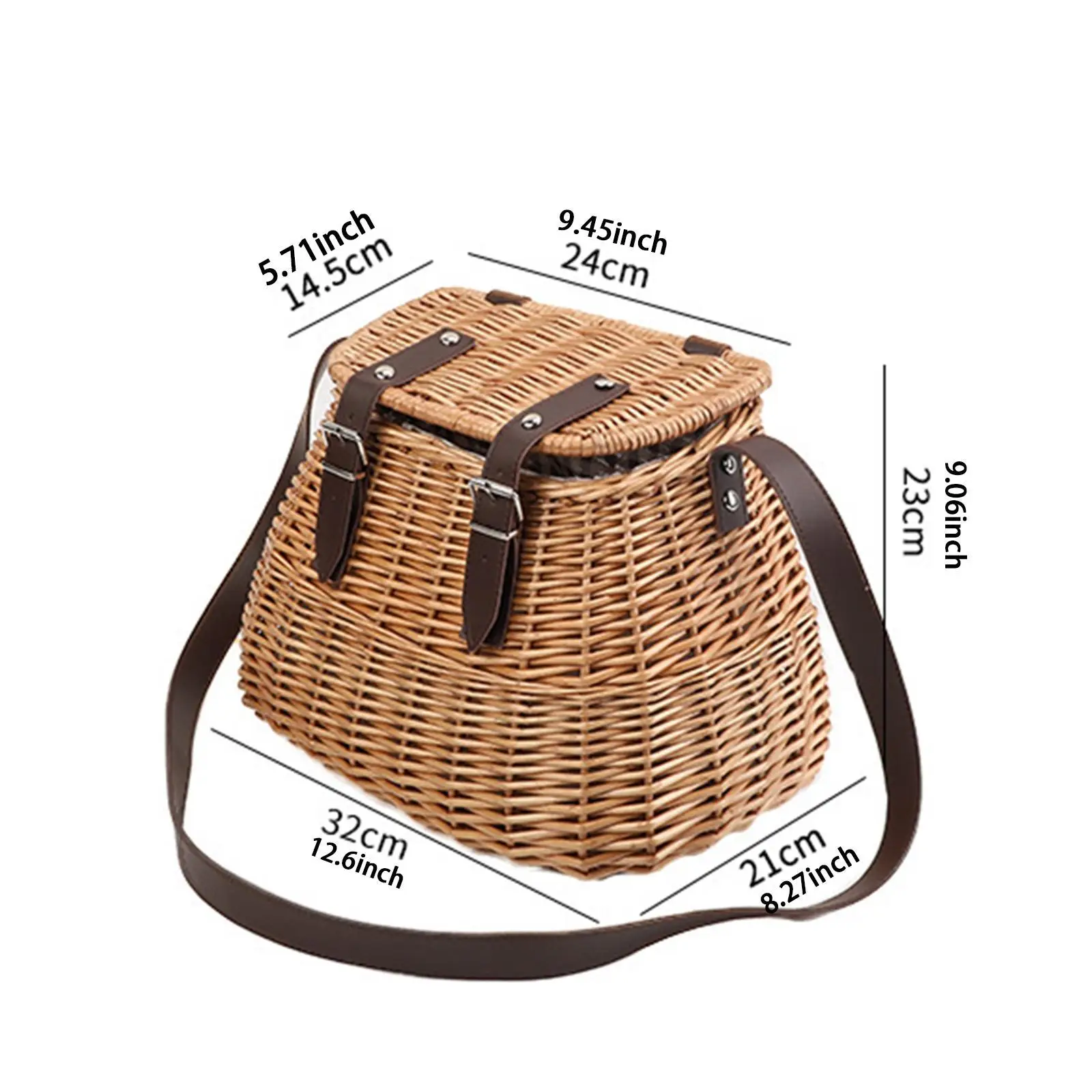Handwoven Basket Practical Grocery Basket Large Capacity Crossbody Storage Basket for Party Gathering Garden Wedding Festival