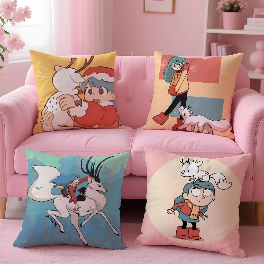 H-Hilda cartoon girl anime Cushion Cover Pillow Case Soft Friendly Fabric & Concealed Zipper