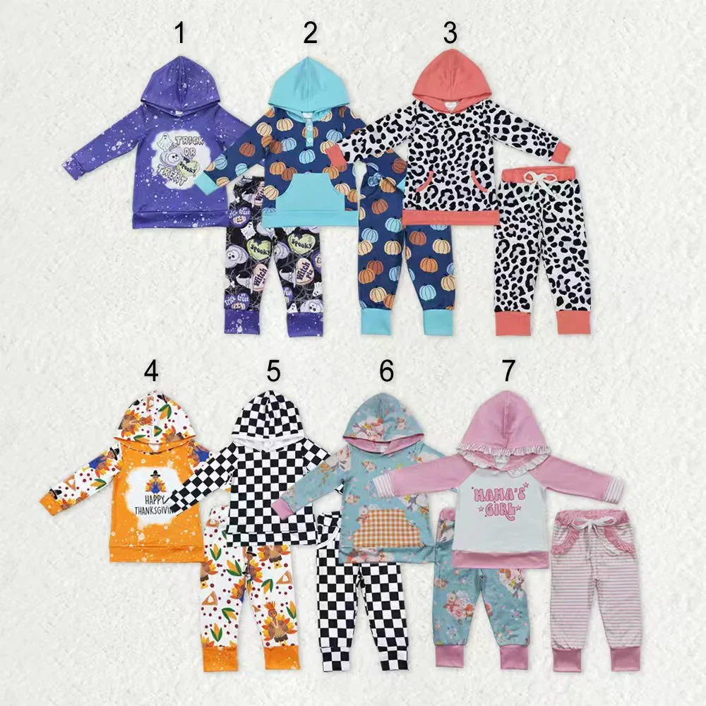 

z919-13 GLP0802 Wholesale baby girl clothes Sibling Matching hooded long sleeve pant set Spring Boutique kids clothes boy