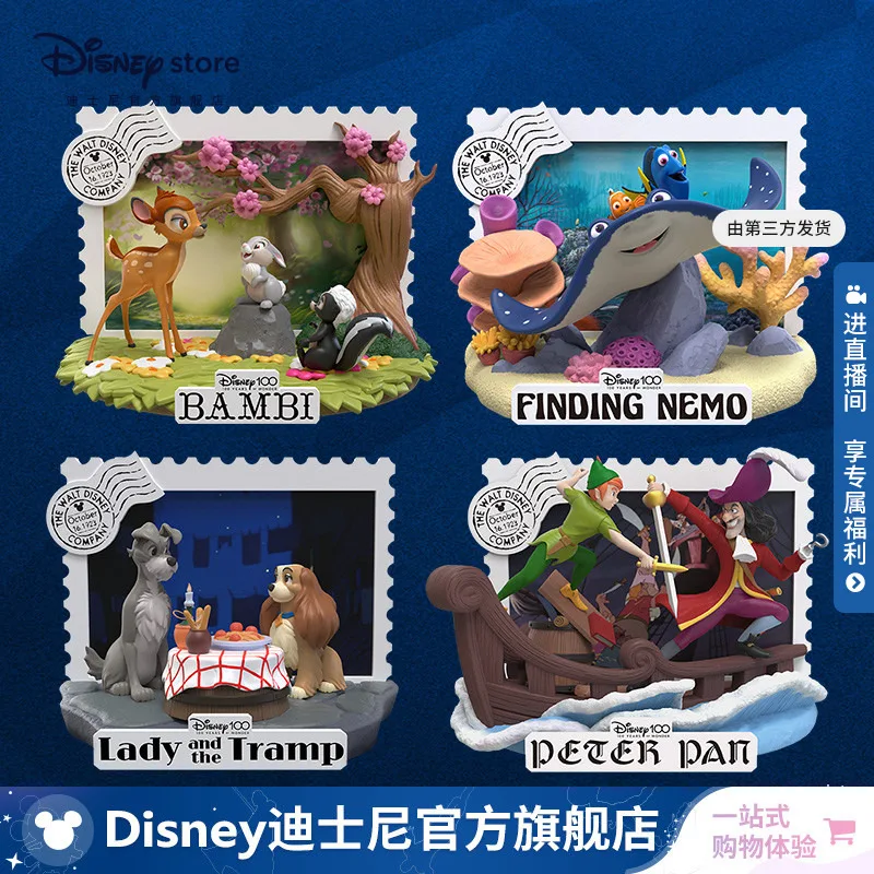 Genuine Disney Scenes Series Stamp Style Anime Characters Bambi Kawaii Scenes Beautiful   Decorative Toys Gifts