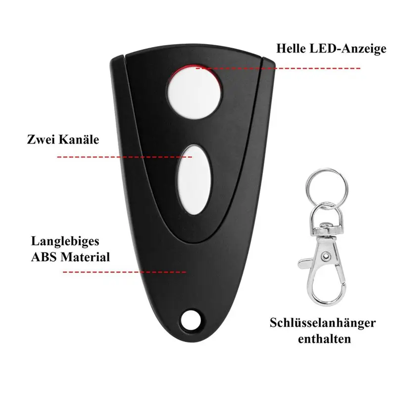 ABZZ-433Mhz Garage Door Opener For Novoferm Tormatic Novotron 502 MAX43-2 / 512 MIX43-2 Remote Control Pack Of 6(White Key)