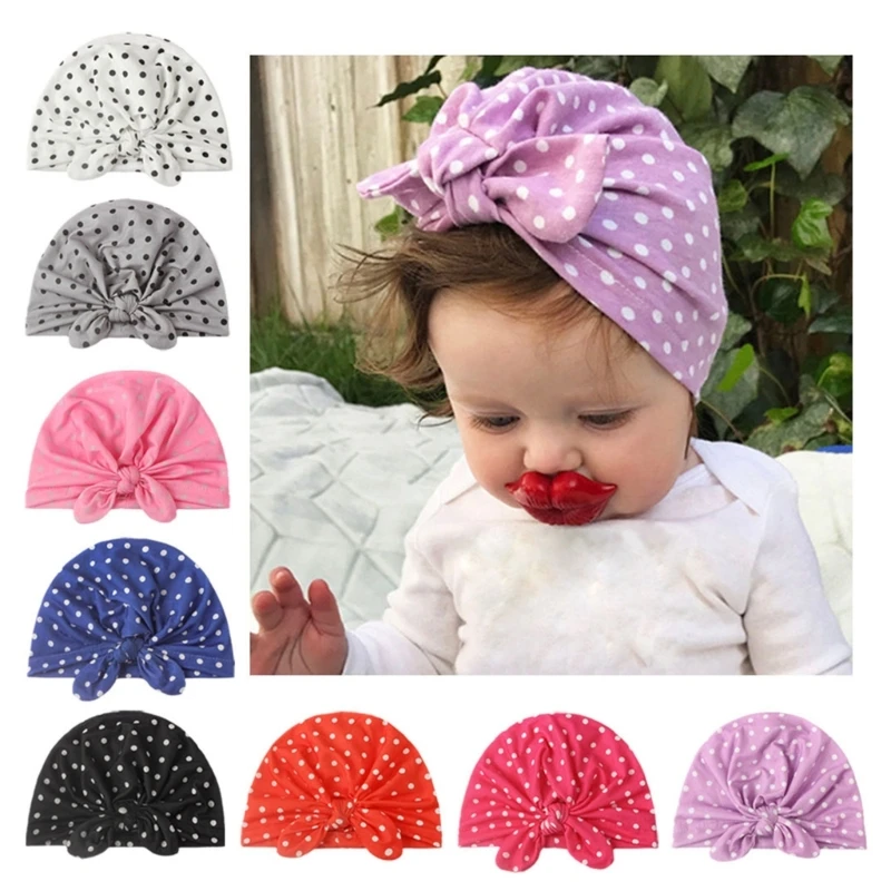 

Infants Baby Indian Hat Breathable Bonnet Girls Knotted Fetal Caps Fashionable Headwear Shower Gift for Birthdays Party P31B