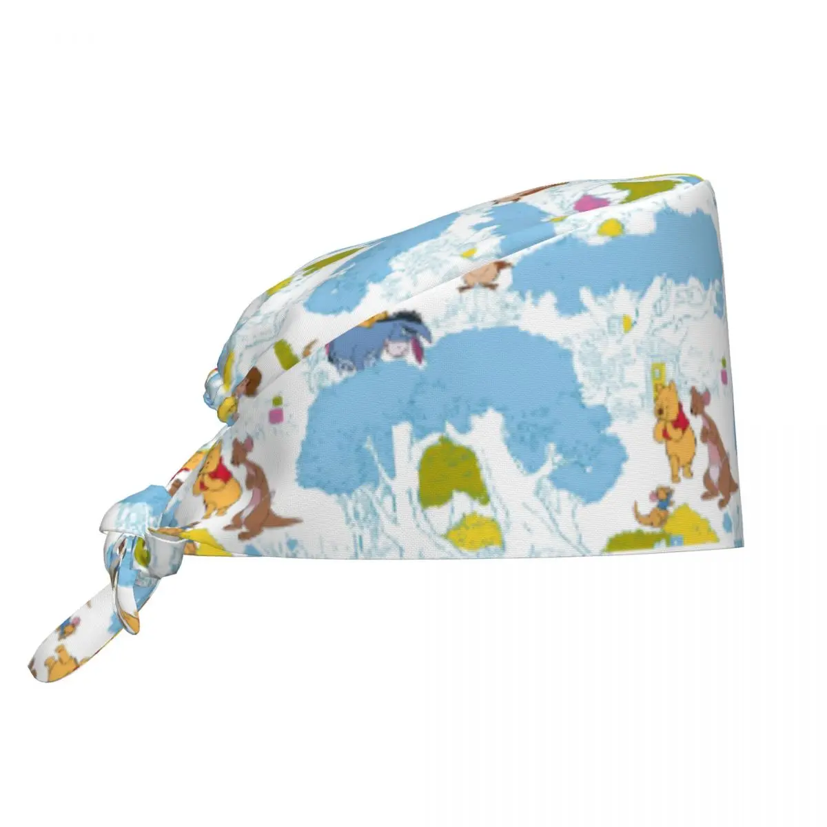 Winnie the Pooh y Mickey Mouse enfermera cuidado gorra quirúrgica dibujos animados mascota cuidado enfermería trabajo sombreros gorra estilo Unisex     Scrubs Sombreros