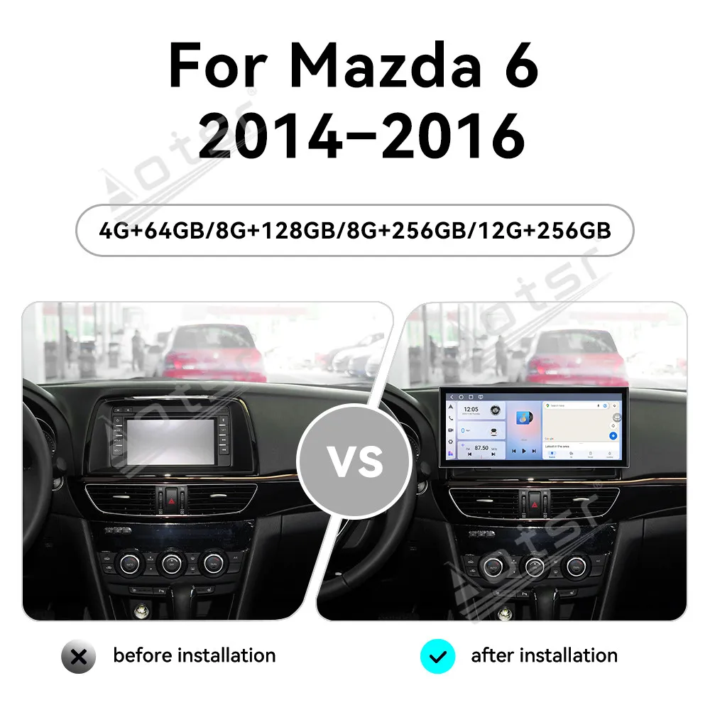 For Mazda6 Atenza 2014-2016 15.8 Inch In-Dash Touchscreen Car Radio GPS Navigation Carplay Android Auto Plug & Play Upgrade