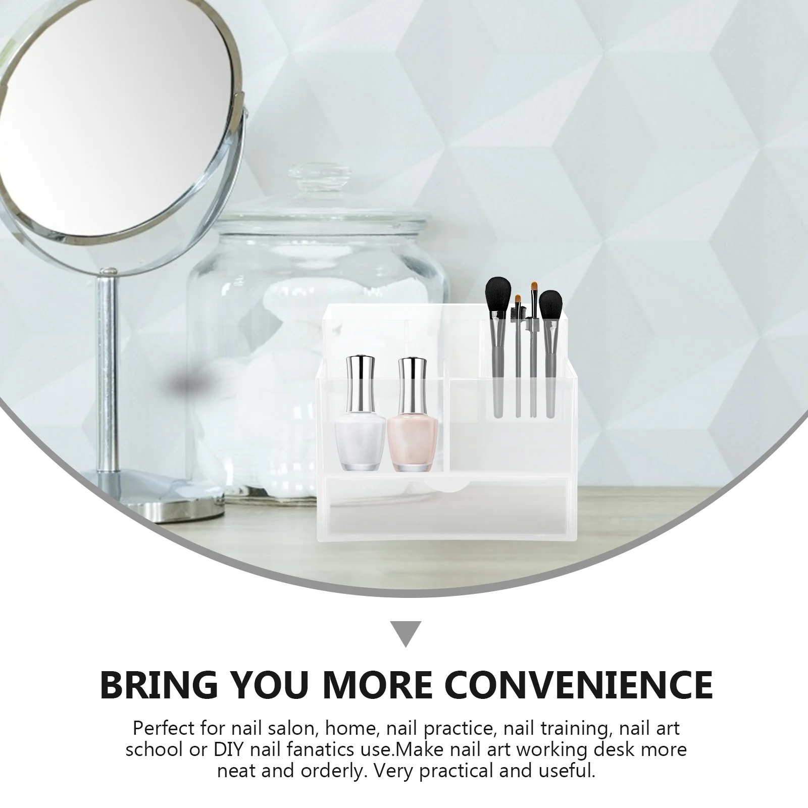 

1Pcs Nail Tools Storage Box Premium Manicure Organizer for Brushes Pens Clippers Desktop Container Salon DIY Practice Gift Idea