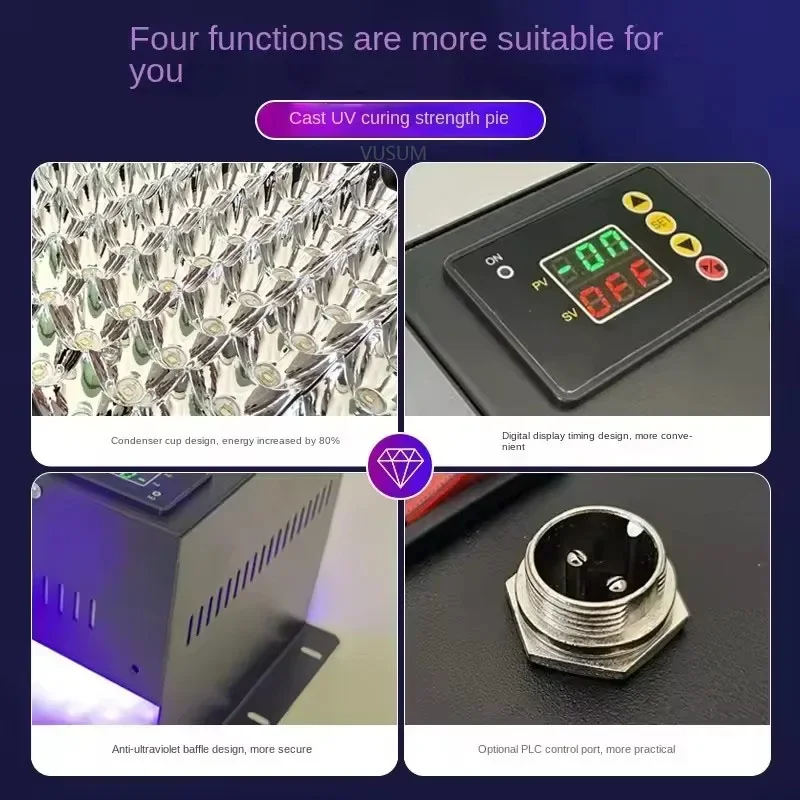 PLC UV Ultraviolet curing lamp LED UV curing release light ink shadowless drying resin drop glue curing Circuit board repair