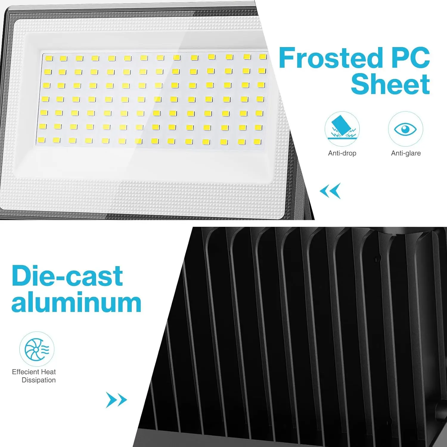 Reflektor LED 130W, 13000lm Zewnętrzny reflektor bezpieczeństwa z wtyczką, wodoodporność IP66 do ogrodu, stadionu