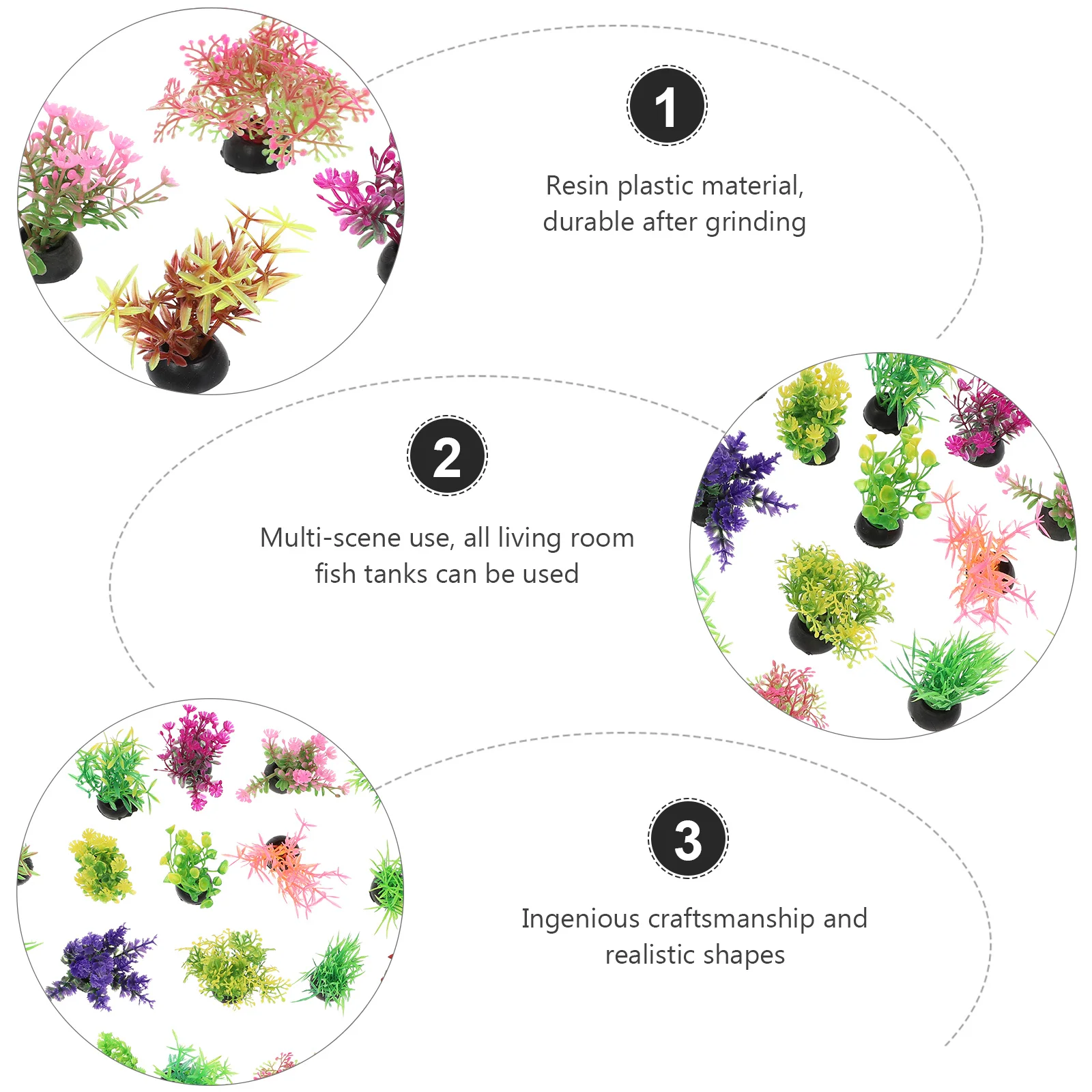 

20Pcs Artificial Water Plants Decorative Aquatic Plants Fish Tank Adornment Natural Atmosphere Water Grass Model