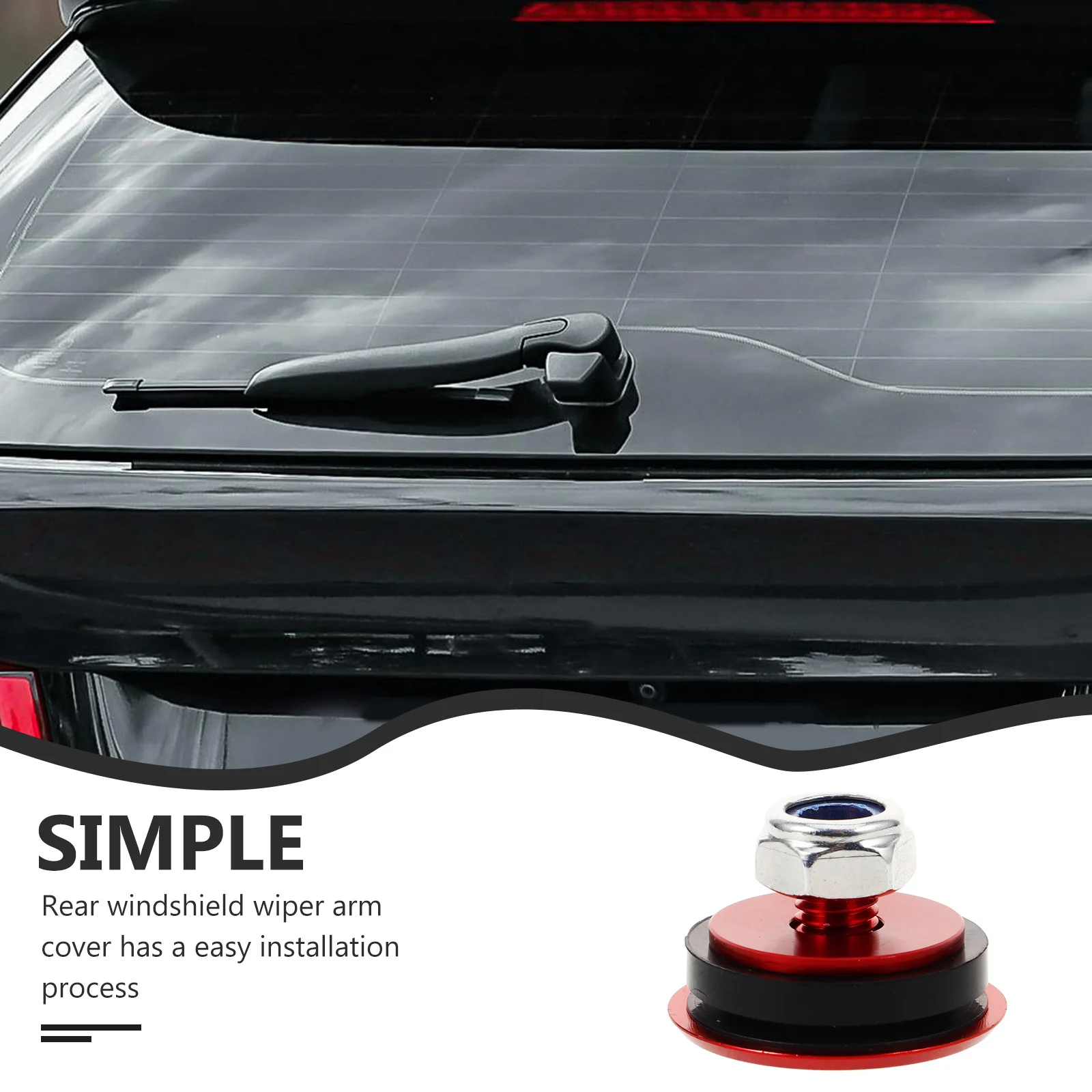 

Rear Wiper Plug Car Accessories Aluminum Alloy Windshield Cover Replacement Cap Easy Installation Durability Enhancement