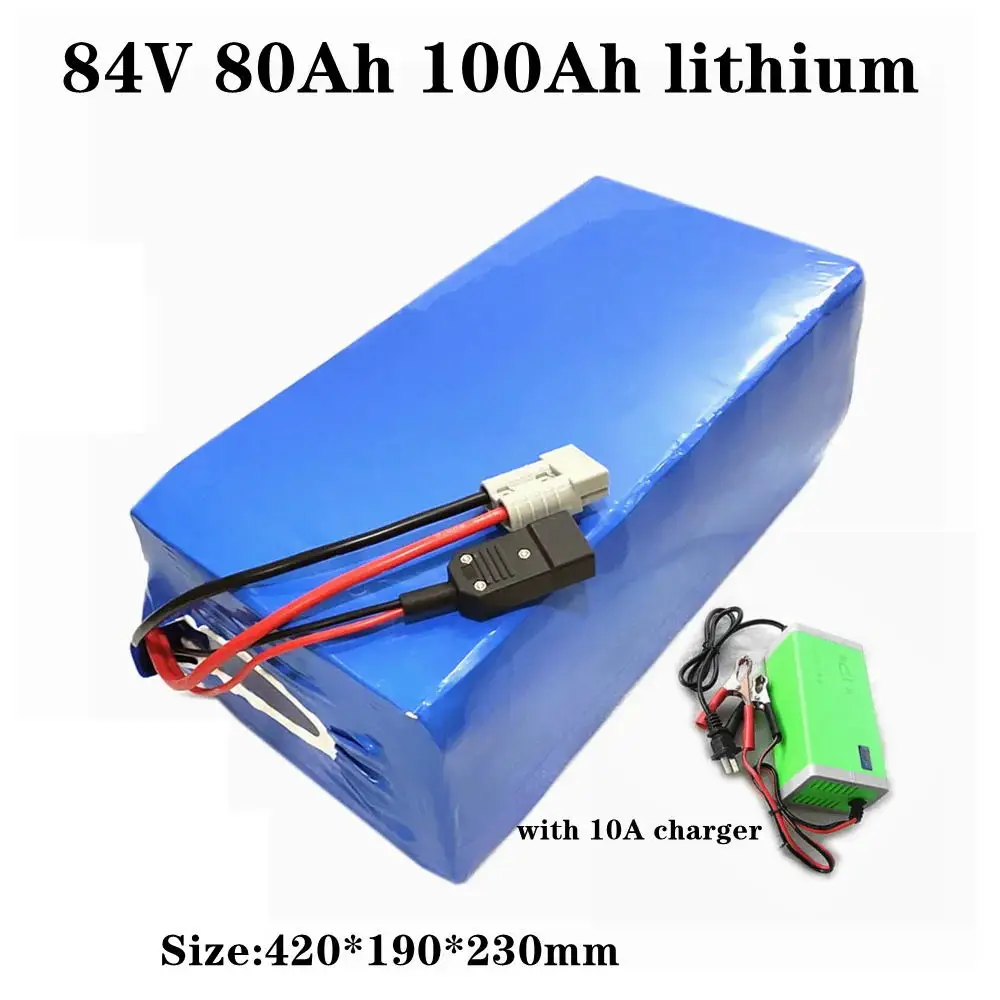 

84v 80Ah 100Ah lithium ion battery lipo bluetooth BMS APP for 5000w inverter motorhome Floor cleaner golf cart + 10A charger