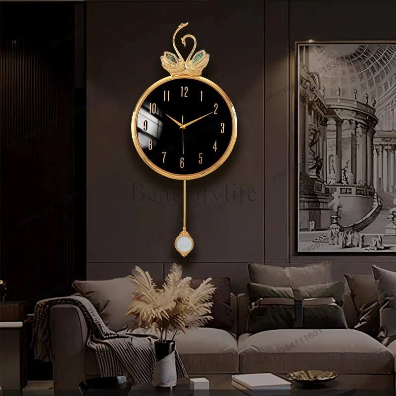 Light Luxury Minimalist Wall Clock Art Modern Design European Digital Wall Clock Creative Round Reloj Digital Pared Home Decor
