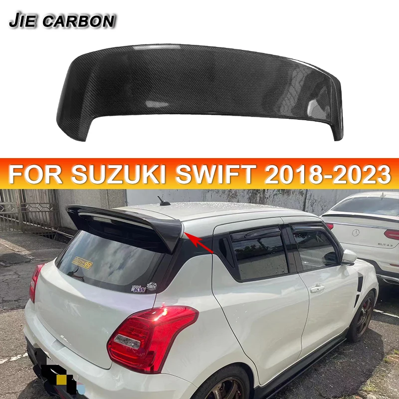 Fits 2018-2024 Series Suzuki Swift Sport ZC33S Carbon Fiber Rear Spoiler Tailgate Auto Accessories Jie Carbon Style