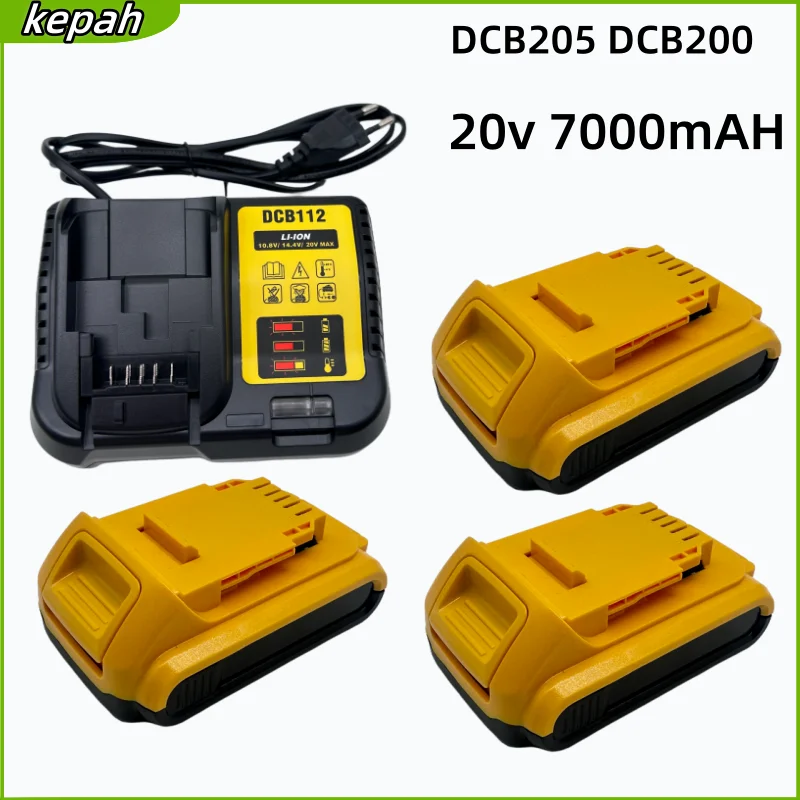 Литий-ионная аккумуляторная батарея DCB200 20 В, 6000 мАч, 7000 мАч, для Dewalt DCB200 DCB203 DCB181 DCB180 DCB201 DCB201-2 L50 Литий-ионная аккумуляторная батарея DCB200 20 В, 6000 мАч, 7000 мАч, для Dewalt DCB200 DCB203 DCB181 DCB180 DCB201 DCB201-2 L50