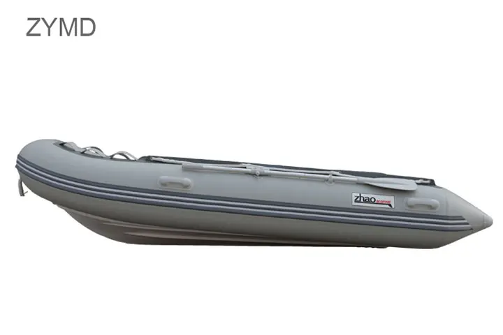 Rtified 3.6m PVC Inflatable Sport Yacht 12-Foot Customizable Fishing Boat With Aluminum Floor Drifting Rowing Outdoor Use