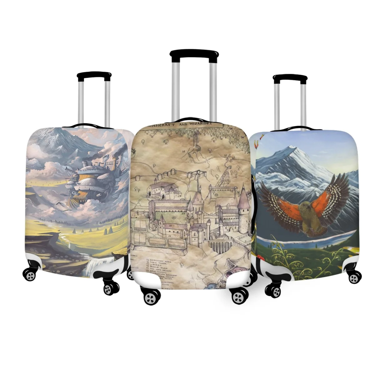 Scenery Pattern Travel Luggage Cover Protector Suitable for 18''-32'' Inch Removeable Protective Suitcase Covers Zipper Trolley