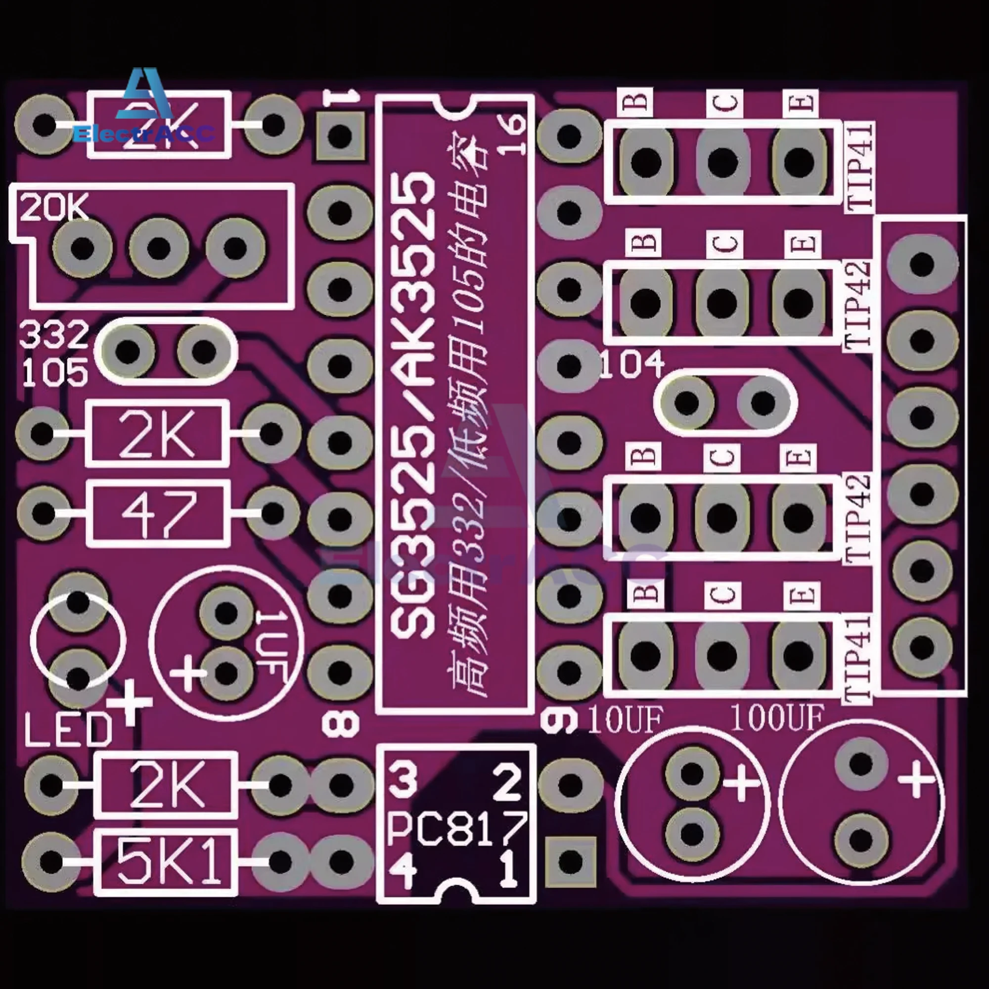 SG3525 KA3525 PCB Empty Board Drive Board Frequency Adjustable with Protection