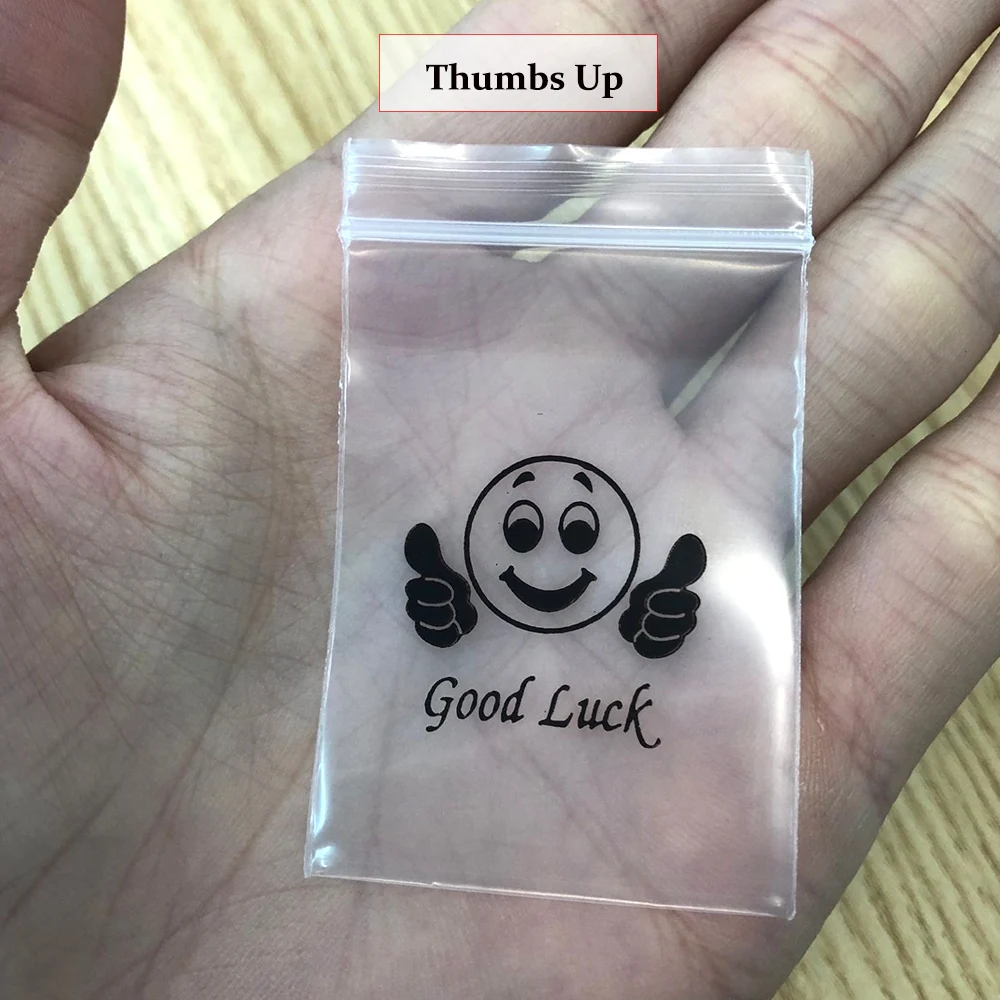 Starose 100 Teile/los Neue 4x6 cm Daumen Up Druck Klare Druckverschlussbeutel Glück Schmuck Verpackung ZIP Beutel wasserdichte Kunststoff Versiegelt Beutel – Detail 6