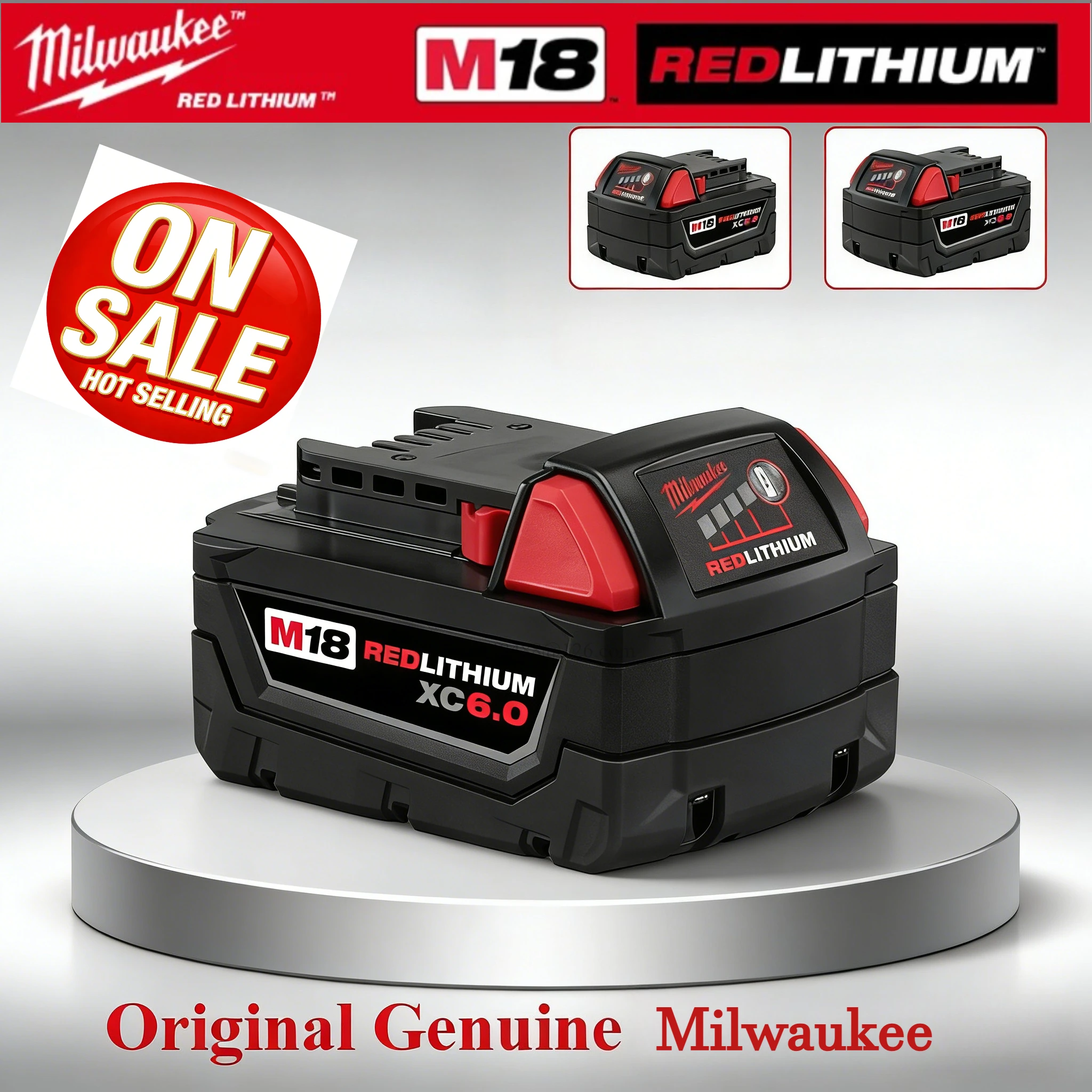

100% Original Packing M18 Milwaukee Battery 6000mAh M18 B6 M18 B5 Suitable for Milwaukee Power Tools Rechargeable Lithium 18V